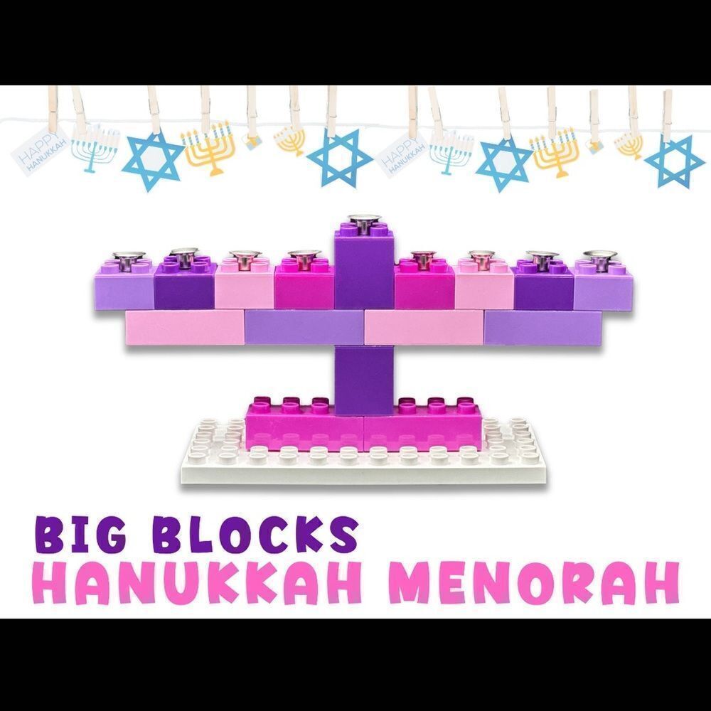 Big Lego Pink Kids Hannukah Menorah